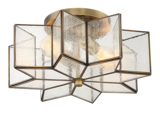 Msemi Two Light Semi-Flush Mount in Natural Brass