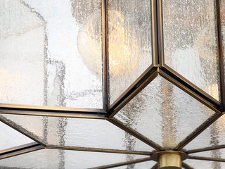 Msemi Two Light Semi-Flush Mount in Natural Brass