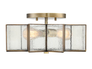 Meridian - M60004NB - Two Light Semi-Flush Mount - Msemi - Natural Brass