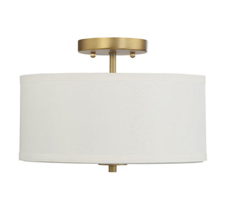 Msemi Two Light Semi-Flush Mount in Natural Brass
