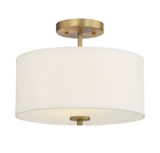 Msemi Two Light Semi-Flush Mount in Natural Brass