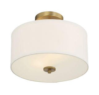 Msemi Two Light Semi-Flush Mount in Natural Brass