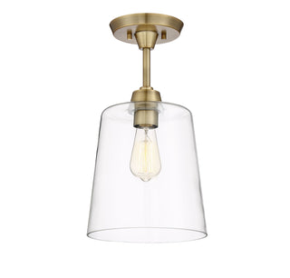 Msemi One Light Semi-Flush Mount in Natural Brass