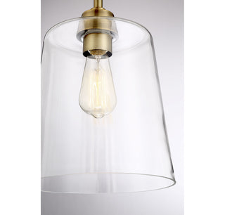 Msemi One Light Semi-Flush Mount in Natural Brass