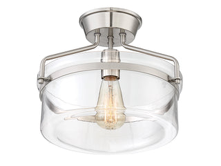 Msemi One Light Semi-Flush Mount in Brushed Nickel
