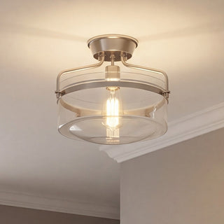Msemi One Light Semi-Flush Mount in Brushed Nickel