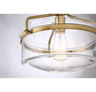 Msemi One Light Semi-Flush Mount in Natural Brass