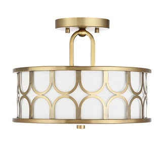 Msemi Two Light Semi-Flush Mount in Natural Brass