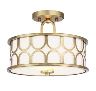 Msemi Two Light Semi-Flush Mount in Natural Brass