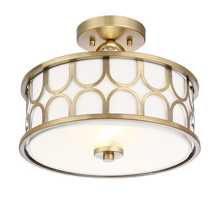 Msemi Two Light Semi-Flush Mount in Natural Brass