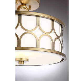 Msemi Two Light Semi-Flush Mount in Natural Brass