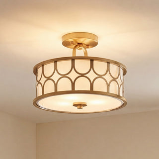 Msemi Two Light Semi-Flush Mount in Natural Brass