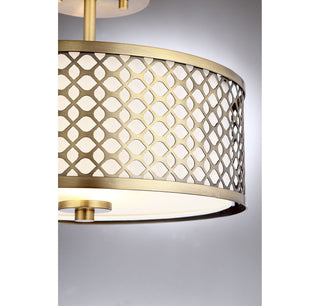 Msemi Two Light Semi-Flush Mount in Natural Brass