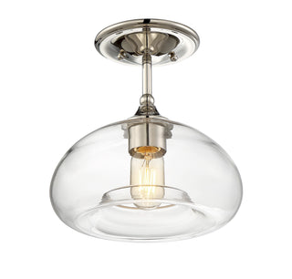 Msemi One Light Semi-Flush Mount in Polished Nickel