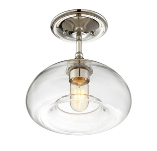 Msemi One Light Semi-Flush Mount in Polished Nickel