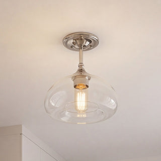 Msemi One Light Semi-Flush Mount in Polished Nickel
