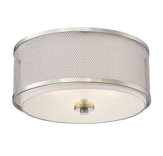 Mflus Three Light Flush Mount in Brushed Nickel