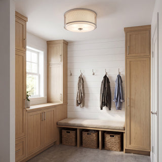 Mflus Three Light Flush Mount in Brushed Nickel