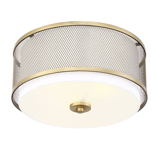 Msemi Three Light Flush Mount in Natural Brass