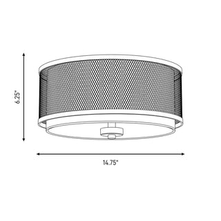 Msemi Three Light Flush Mount in Natural Brass