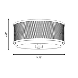 Mflus Three Light Flush Mount in Oil Rubbed Bronze