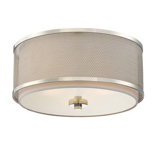 Mflus Three Light Flush Mount in Polished Nickel