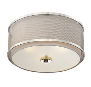 Mflus Three Light Flush Mount in Polished Nickel