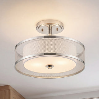 Mflus Three Light Flush Mount in Polished Nickel