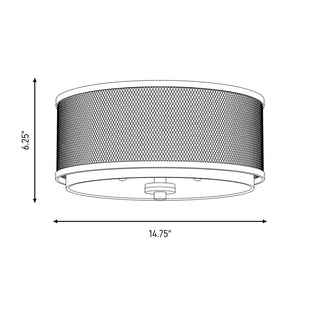 Mflus Three Light Flush Mount in Polished Nickel