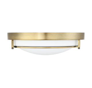 Mflus Two Light Flush Mount in Natural Brass