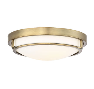 Mflus Two Light Flush Mount in Natural Brass