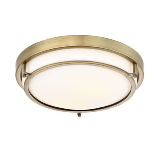 Mflus Two Light Flush Mount in Natural Brass