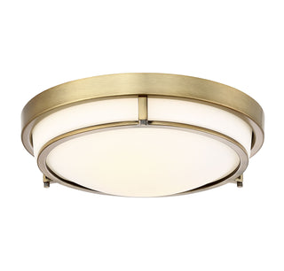 Mflus Two Light Flush Mount in Natural Brass