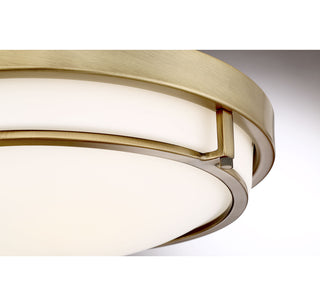 Mflus Two Light Flush Mount in Natural Brass