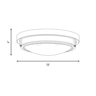 Mflus Two Light Flush Mount in Natural Brass