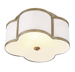 Msemi Three Light Flush Mount in Natural Brass