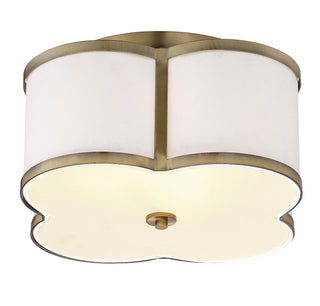 Msemi Three Light Flush Mount in Natural Brass
