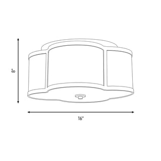Msemi Three Light Flush Mount in Natural Brass