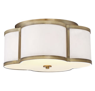 Meridian - M60020NB - Three Light Flush Mount - Msemi - Natural Brass