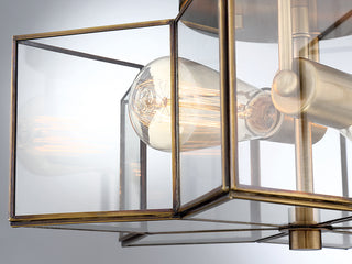 Msemi Two Light Semi-Flush Mount in Natural Brass