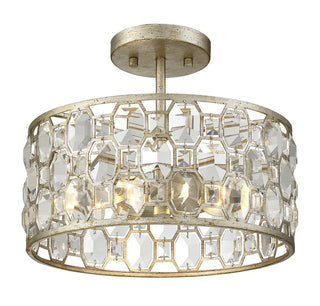 Mflus Two Light Semi-Flush Mount in Silver Gold
