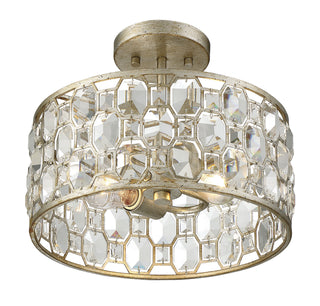 Mflus Two Light Semi-Flush Mount in Silver Gold