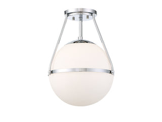 Msemi One Light Semi-Flush Mount in Chrome