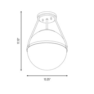 Msemi One Light Semi-Flush Mount in Chrome