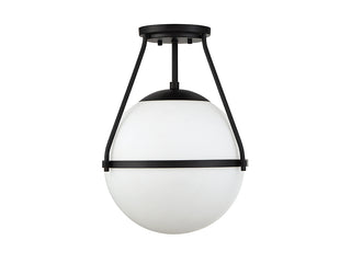 Msemi One Light Semi-Flush Mount in Matte Black