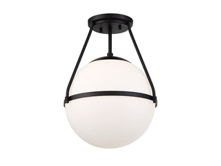 Msemi One Light Semi-Flush Mount in Matte Black