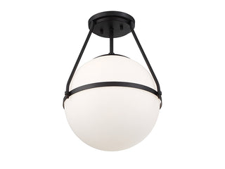 Msemi One Light Semi-Flush Mount in Matte Black