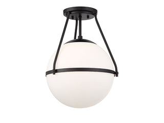 Msemi One Light Semi-Flush Mount in Matte Black