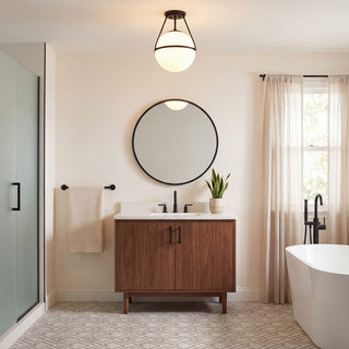 Msemi One Light Semi-Flush Mount in Matte Black
