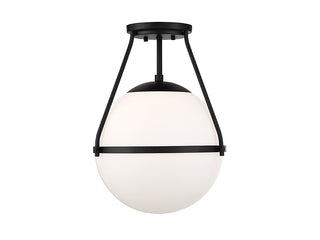 Meridian - M60054MBK - One Light Semi-Flush Mount - Msemi - Matte Black